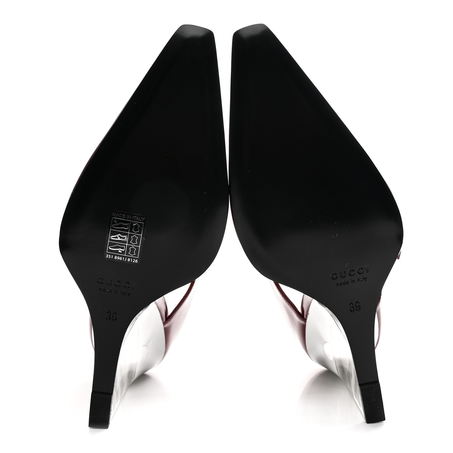 Gucci Regent Calfskin Wedge Mules 39 Rosso Ancora 6 of 10