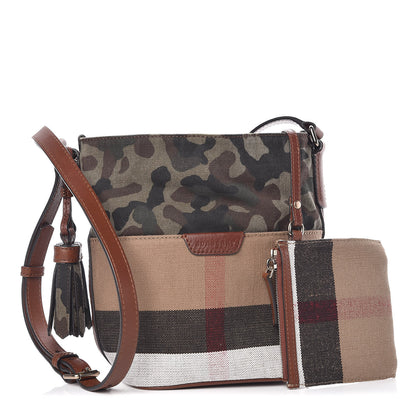 Burberry Canvas Mega Check Camouflage Mini Susanna Hobo Russet Brown 3 of 10