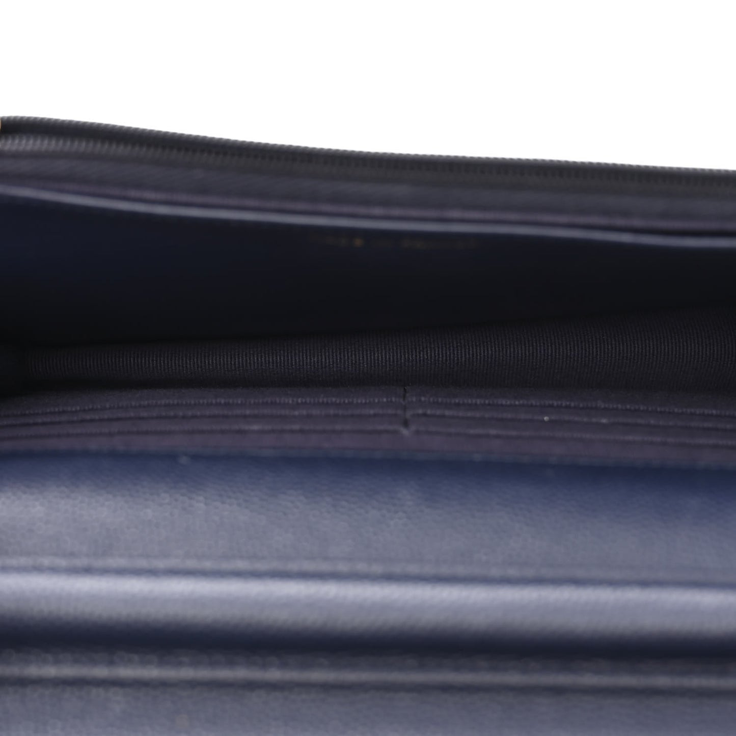 Caviar Quilted Wallet On Chain WOC Navy Blue