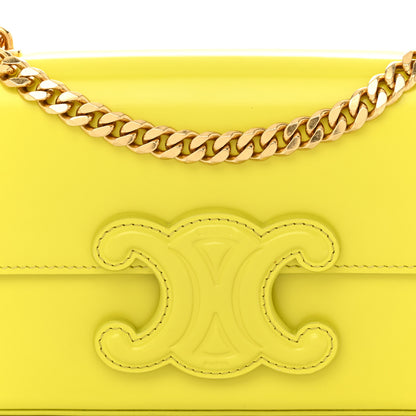 Celine Shiny Calfskin Cuir Triomphe Chain Shoulder Bag Anis 8 of 10