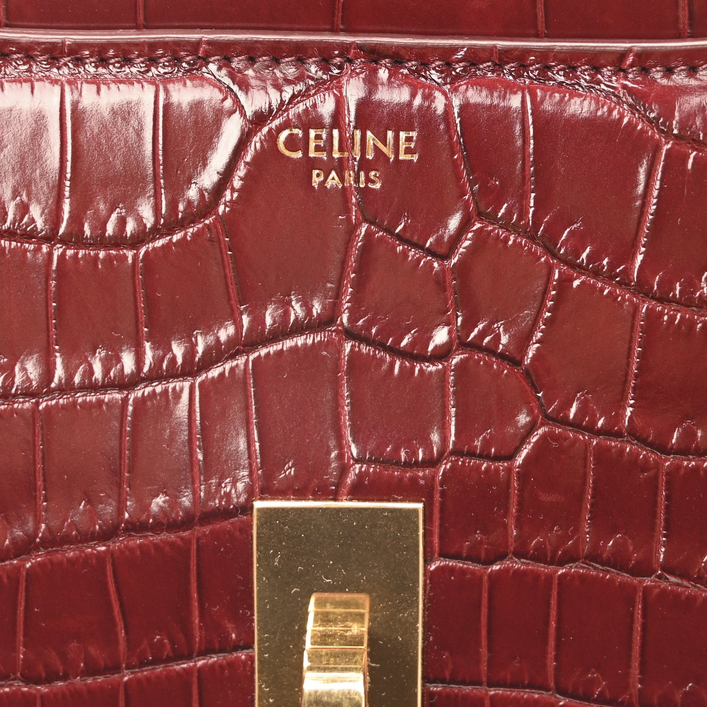 Crocodile Small 16 Top Handle Bag Light Burgundy