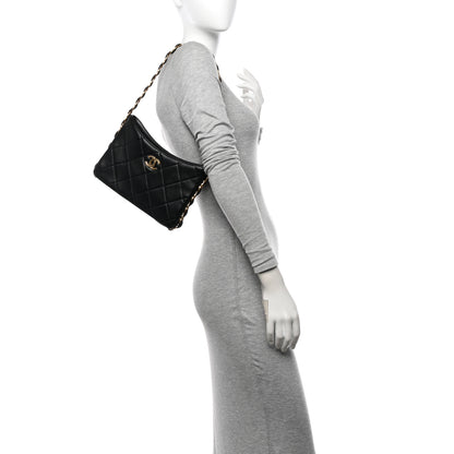 Chanel Lambskin Quilted Small CC Links Hobo Black 2 of 10