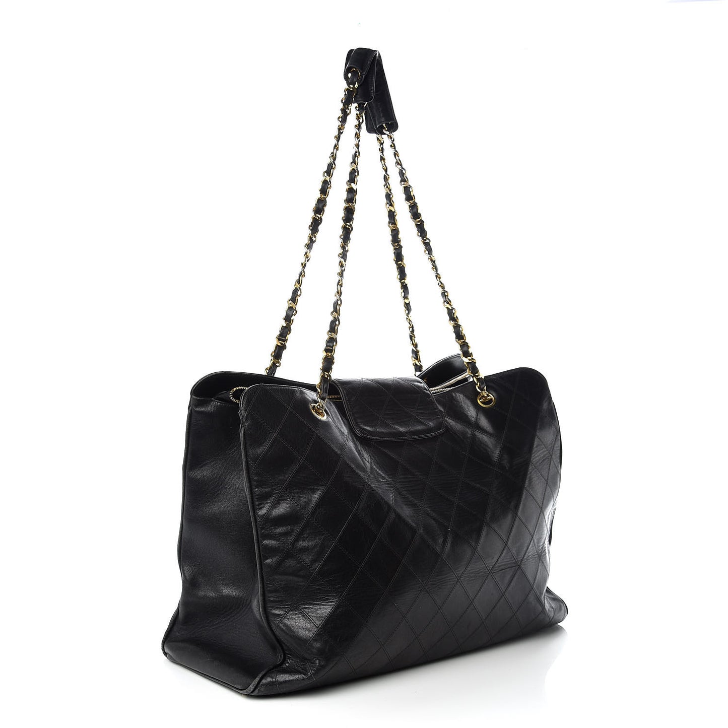 Calfskin Stitched XL Weekender Black