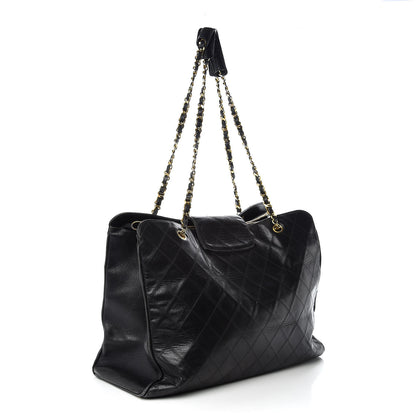 Chanel Calfskin Stitched XL Weekender Black 3 of 24