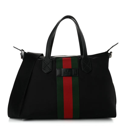 Gucci Techno Canvas Web Top Handle Shoulder Bag Black 1 of 11