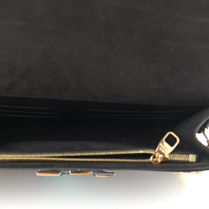 Louis Vuitton Calfskin Chain Louise MM Black 5 of 10