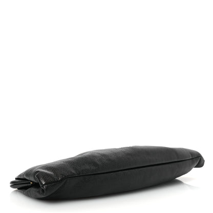Balenciaga Grained Calfskin Logo Cloud Clutch XL Black 4 of 11