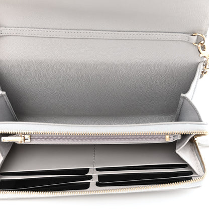 Chanel Caviar Quilted Phone Holder Wallet on Removable Chain Grey 7 of 16