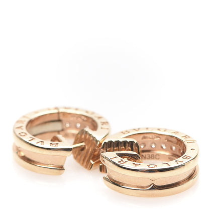 Bulgari 18K Rose Gold Diamond Small B.Zero1 Hoop Earrings 4 of 5