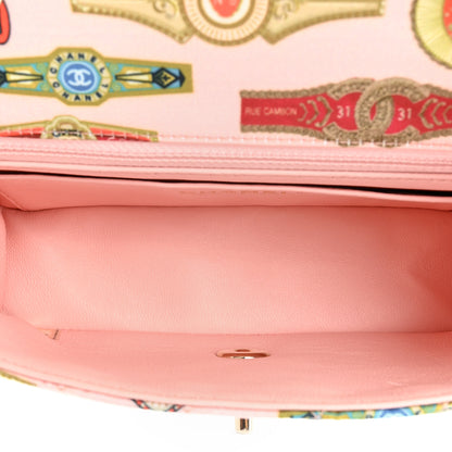 Chanel Satin Paris Cuba Cigare Print Mini Flap Pink 5 of 10