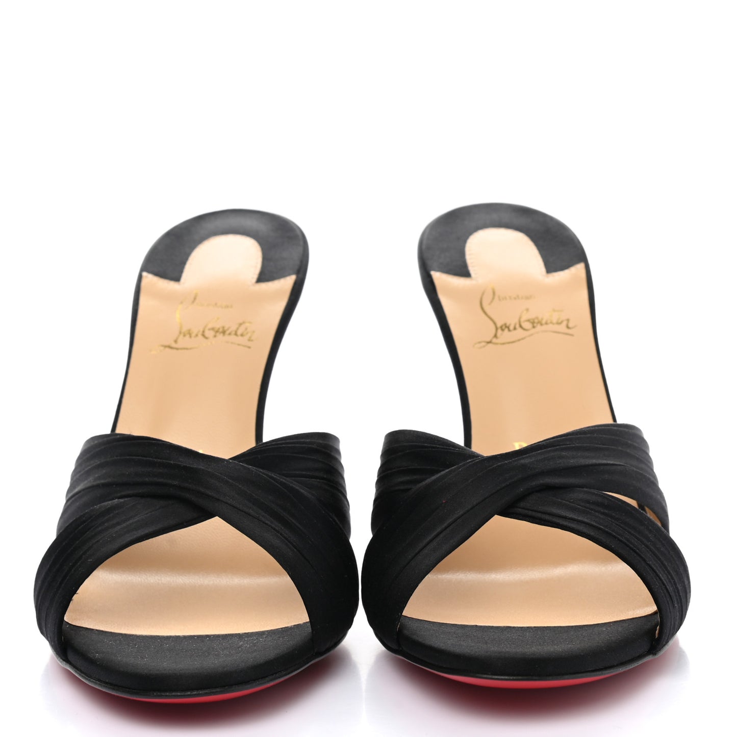Crepe Satin Nicol Is Back 85 Slide Sandals 38.5 Black