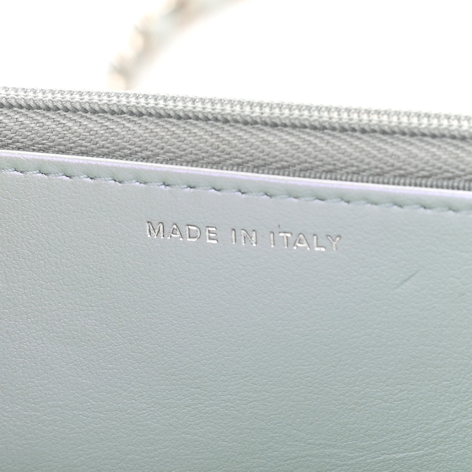 Chanel Iridescent Calfskin Quilted Wallet On Chain WOC Light Blue 6 of 10