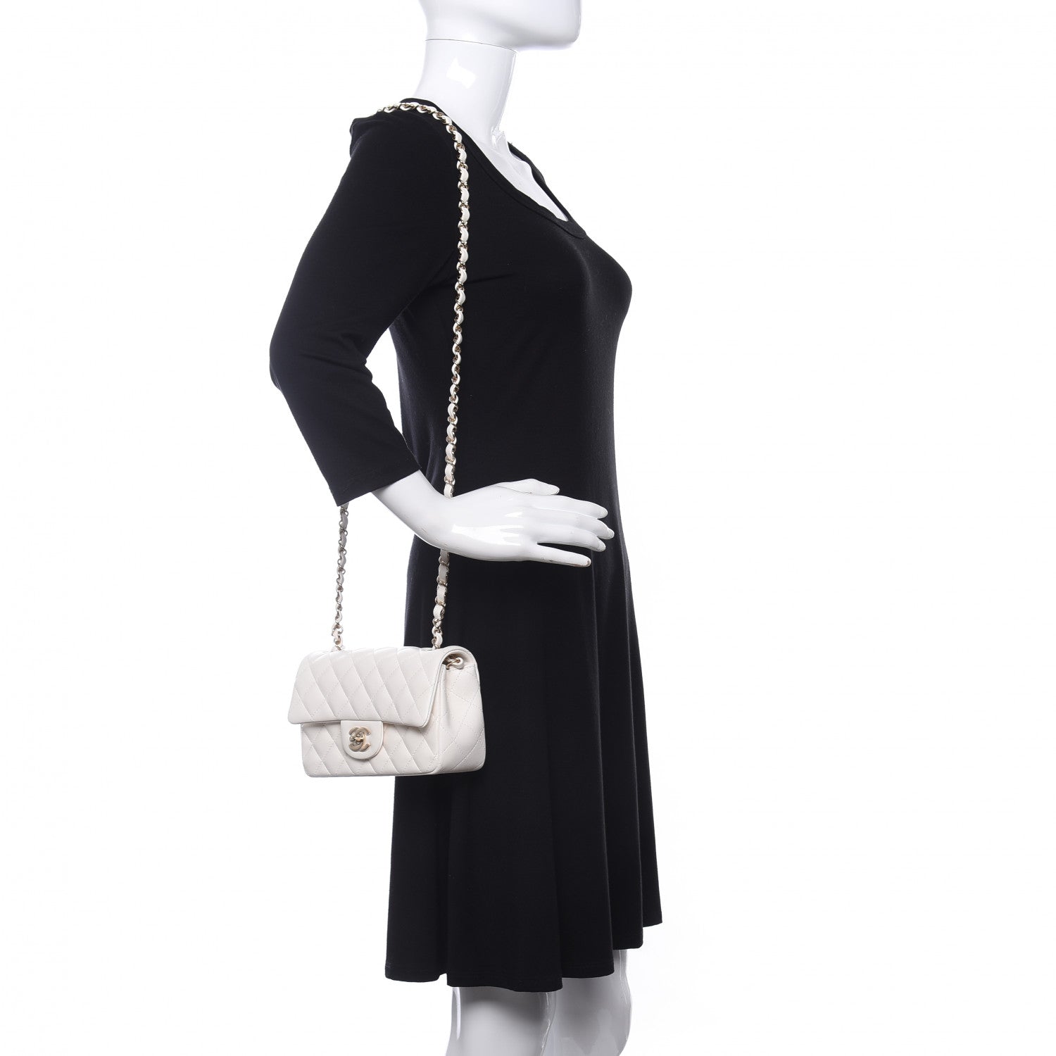 Chanel Lambskin Quilted Mini Rectangular Flap White 2 of 11