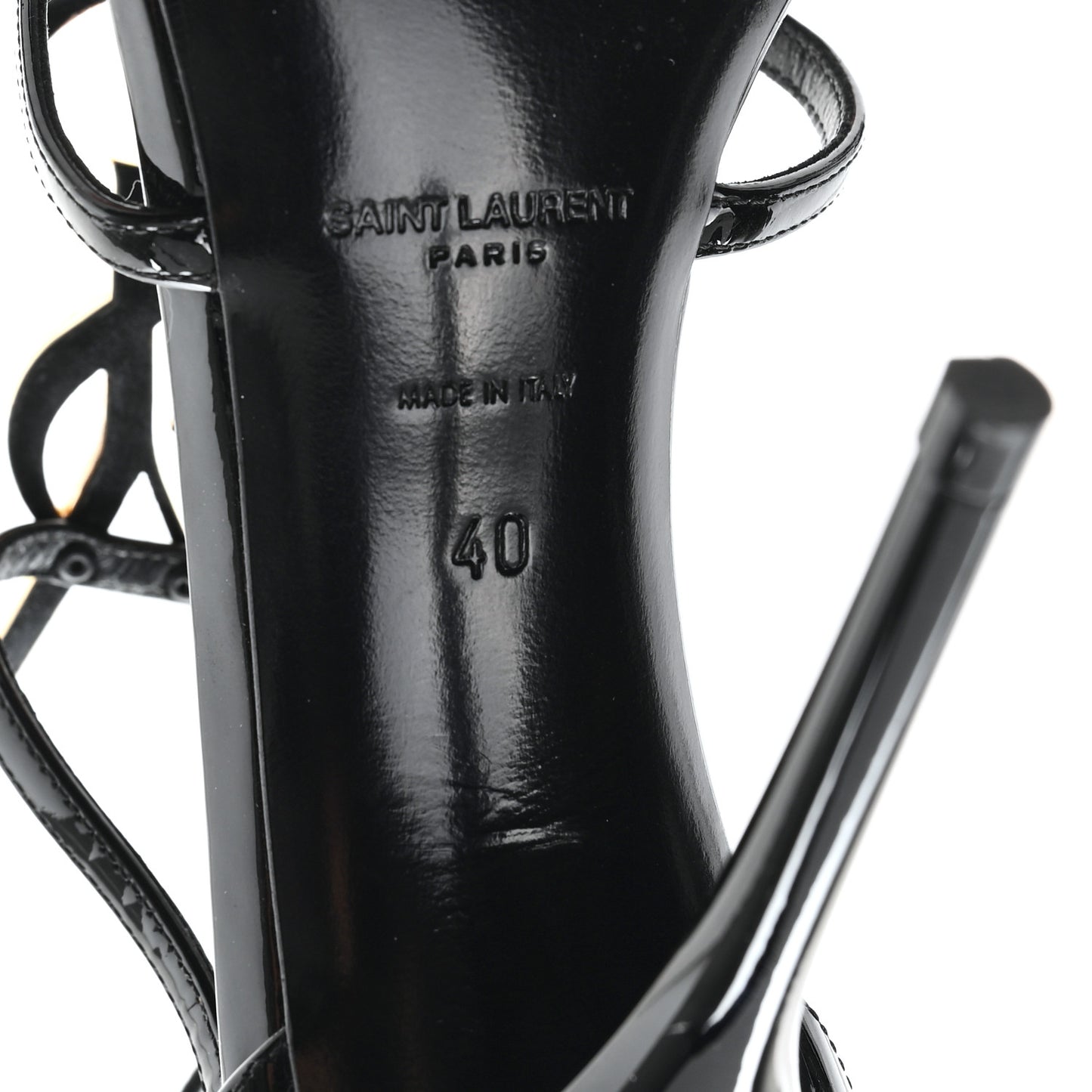 Patent Cassandra 100 Ankle Strap Sandals 40 Black