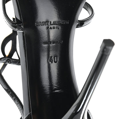 Saint Laurent Patent Cassandra 100 Ankle Strap Sandals 40 Black 7 of 10