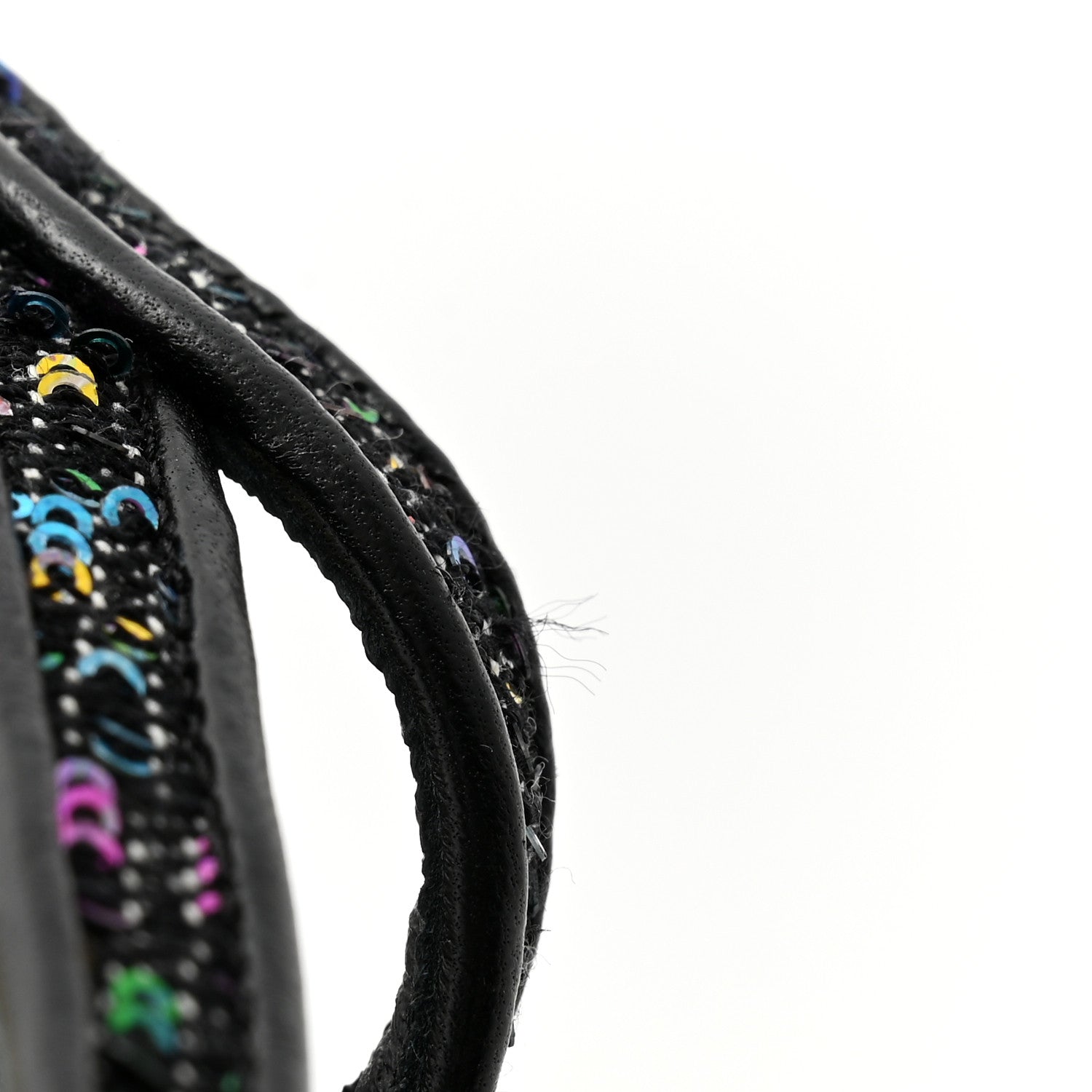 Chanel Glitter Grosgrain Cap Toe CC Slingback Pumps 38 Black Multicolor 10 of 11