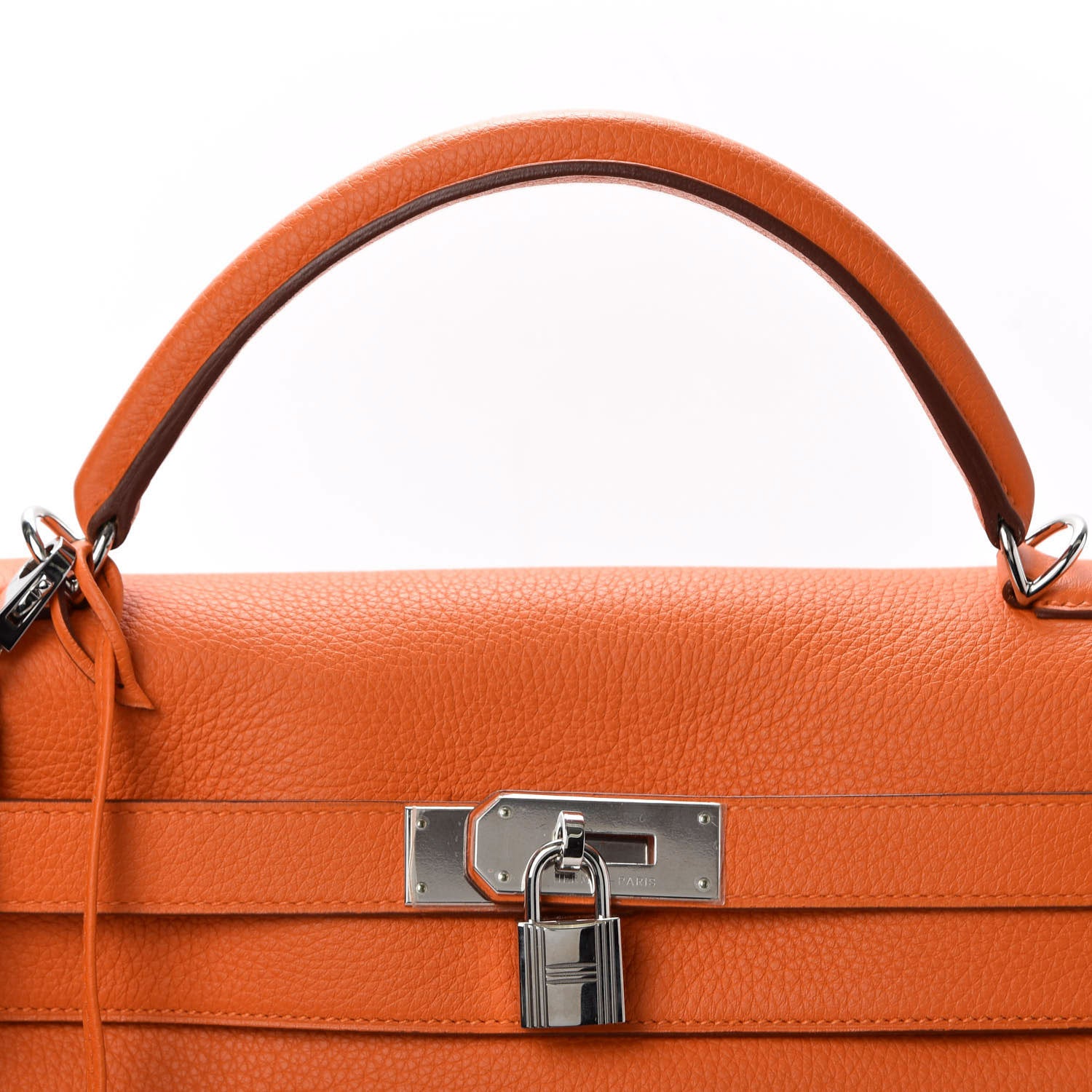 Hermes Taurillon Clemence Kelly Retourne 40 Orange 8 of 8