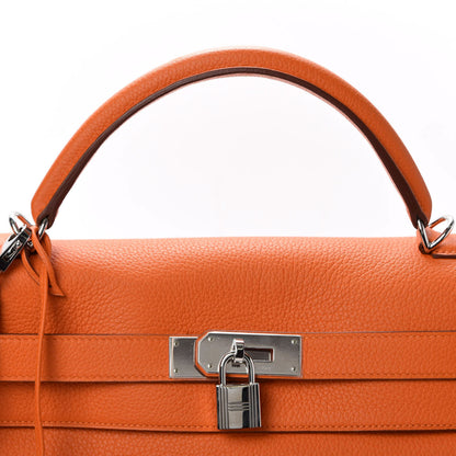 Hermes Taurillon Clemence Kelly Retourne 40 Orange 8 of 8