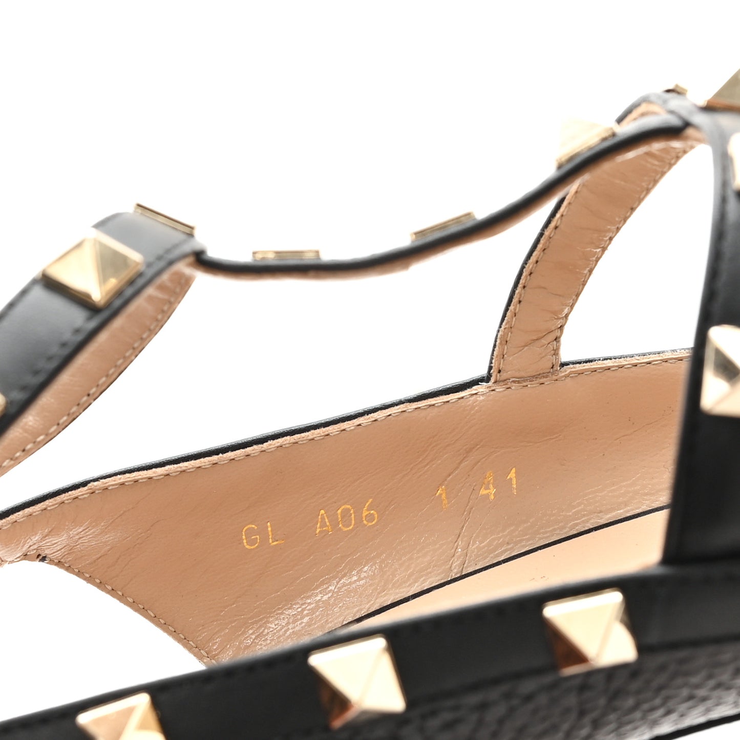 Grained Calfskin Rockstud Gladiator 105mm Sandals 41 Black