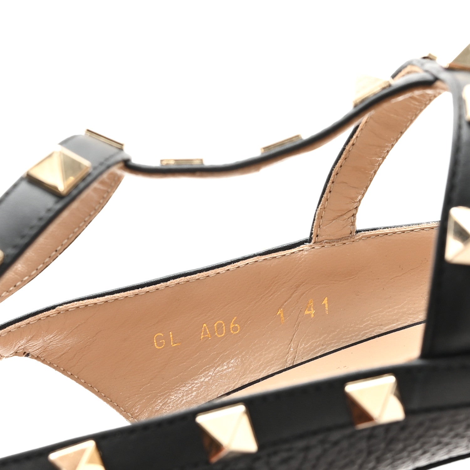 Valentino Garavani Grained Calfskin Rockstud Gladiator 105mm Sandals 41 Black 9 of 9
