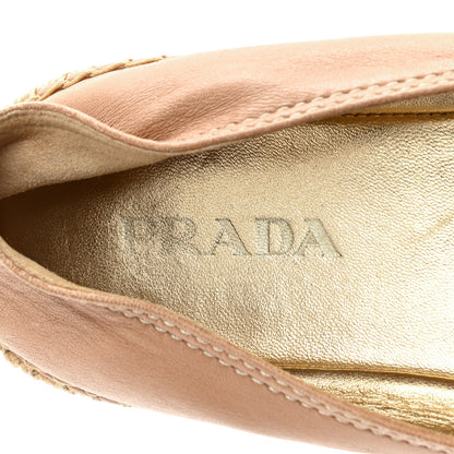 Prada Nappa Logo Cap Toe 20mm Espadrilles 38.5 Beige 7 of 14