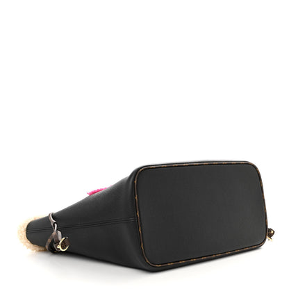 Louis Vuitton Calfskin Monogram Teddy Neverfull MM Black 4 of 9