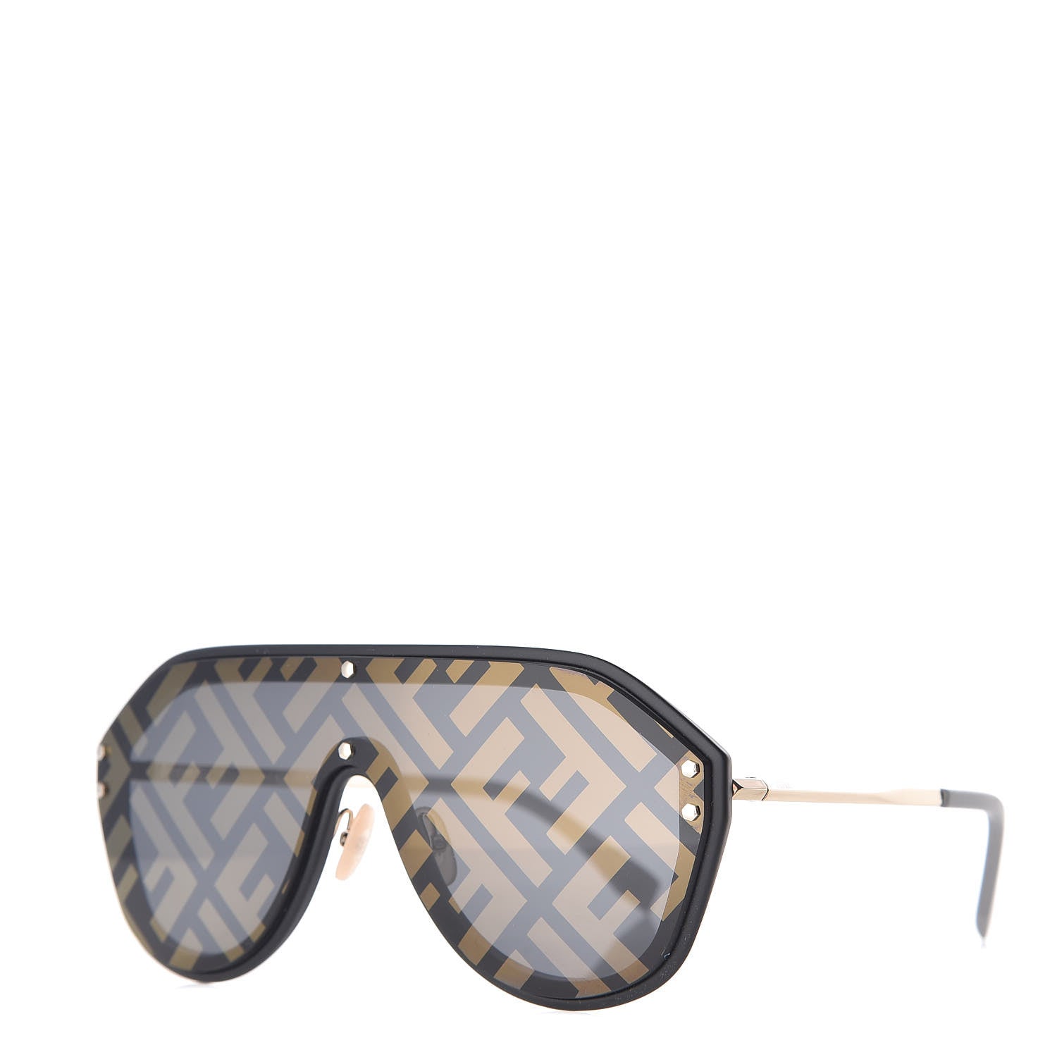 Fendi FF Fabulous Shield Sunglasses FF M0039/G/S Black 1 of 7