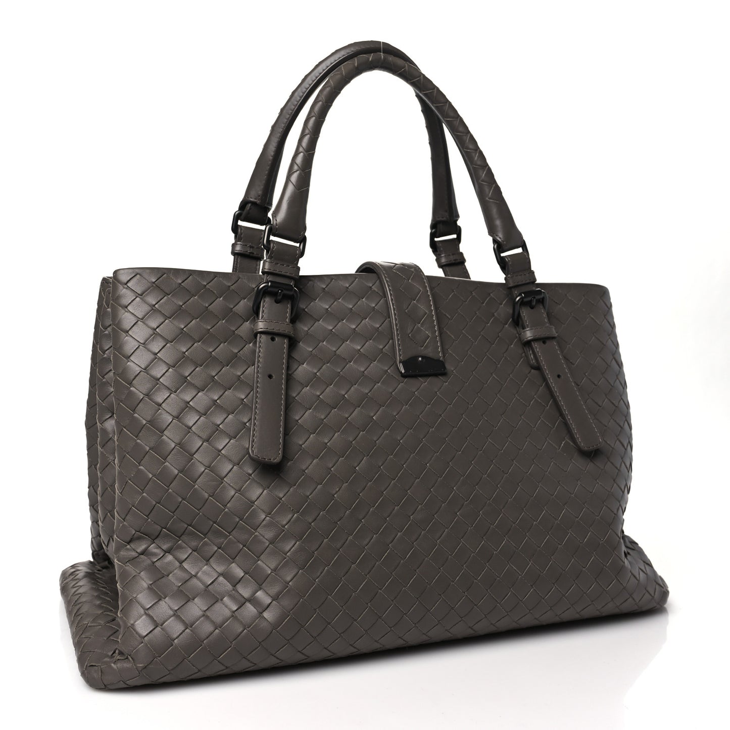 Nappa Intrecciato Medium Roma Tote Charcoal
