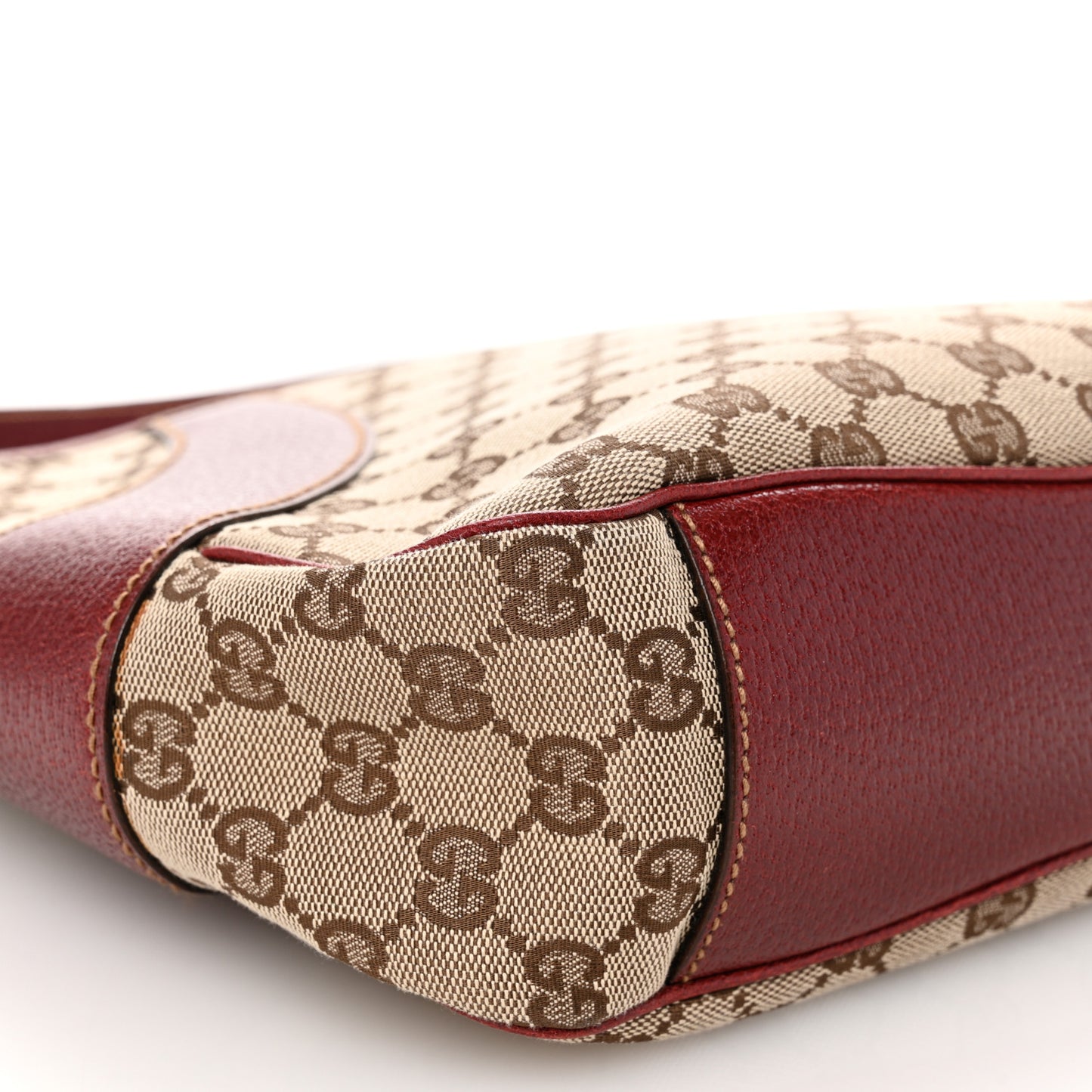 Monogram Calfskin Shoulder Bag Hobo Red