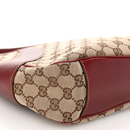 Gucci Monogram Calfskin Shoulder Bag Hobo Red 8 of 9