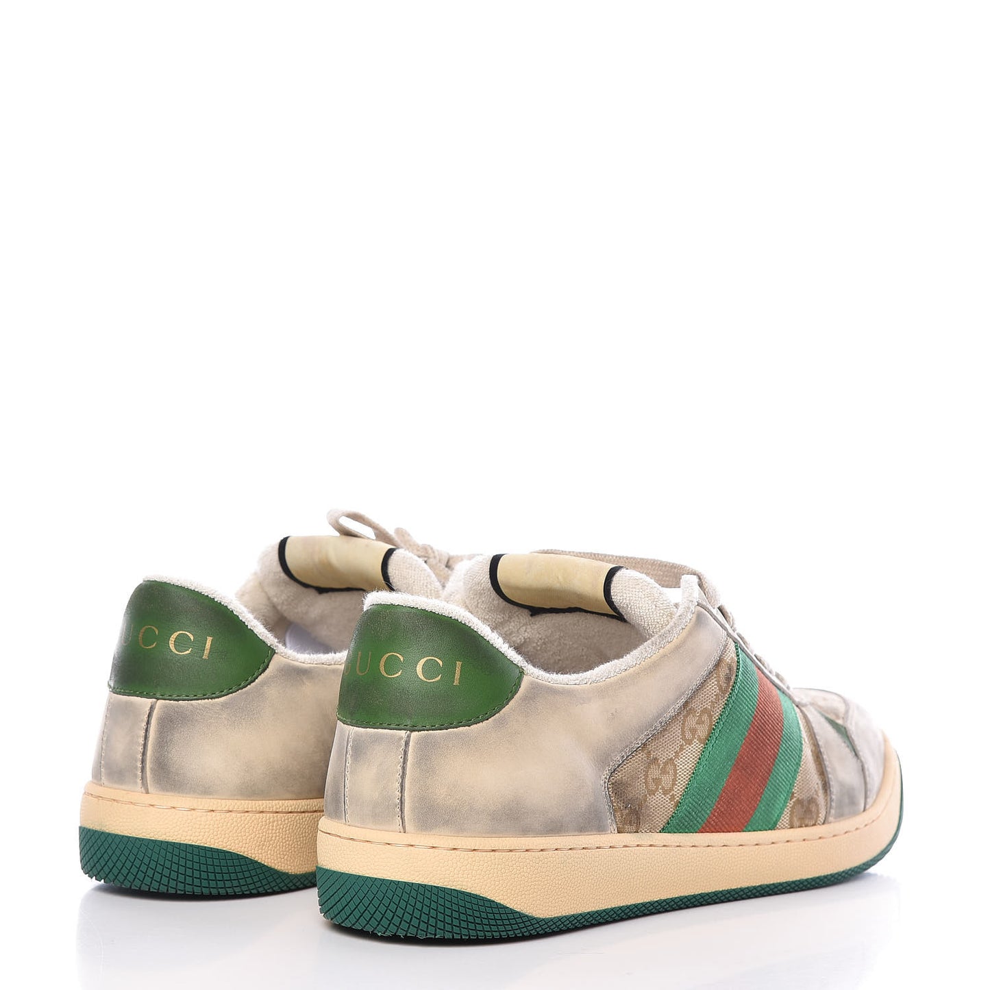 GG Monogram Nubuck Web Mens Screener Sneakers 9 New Sand Dusty Milk Vintage Green