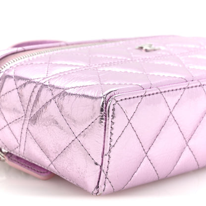 Chanel Metallic Calfskin Quilted Slim Vanity With Chain Pink 9 of 11