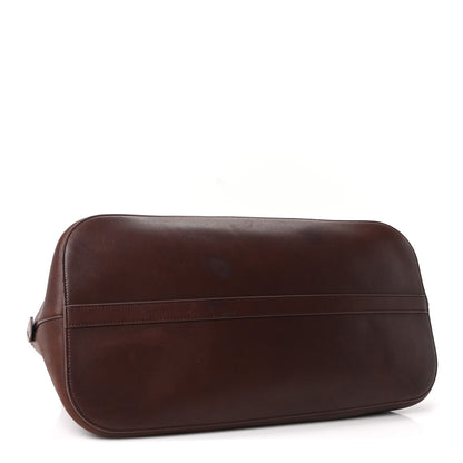 The Row Polished Saddle Calfskin Large Devon Bag Burgundy 4 of 9