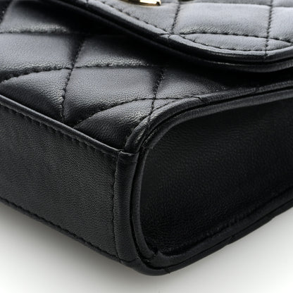 Chanel Lambskin Quilted Mini Trendy CC Clutch With Chain Black 9 of 10