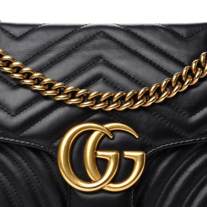 Gucci Calfskin Matelasse Small GG Marmont Shoulder Bag Black 11 of 11