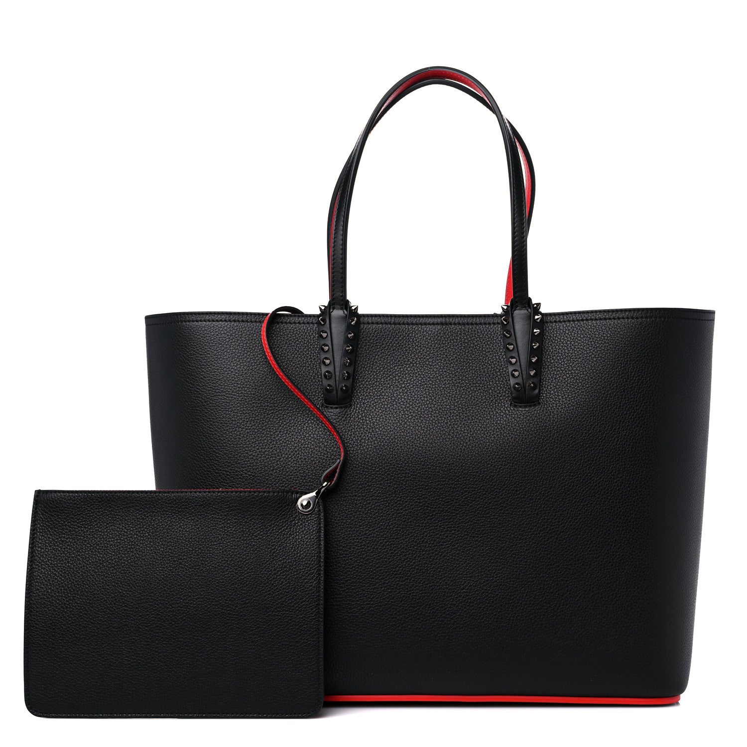 Christian Louboutin Calfskin Spikes East West Cabata Tote Black 1 of 12