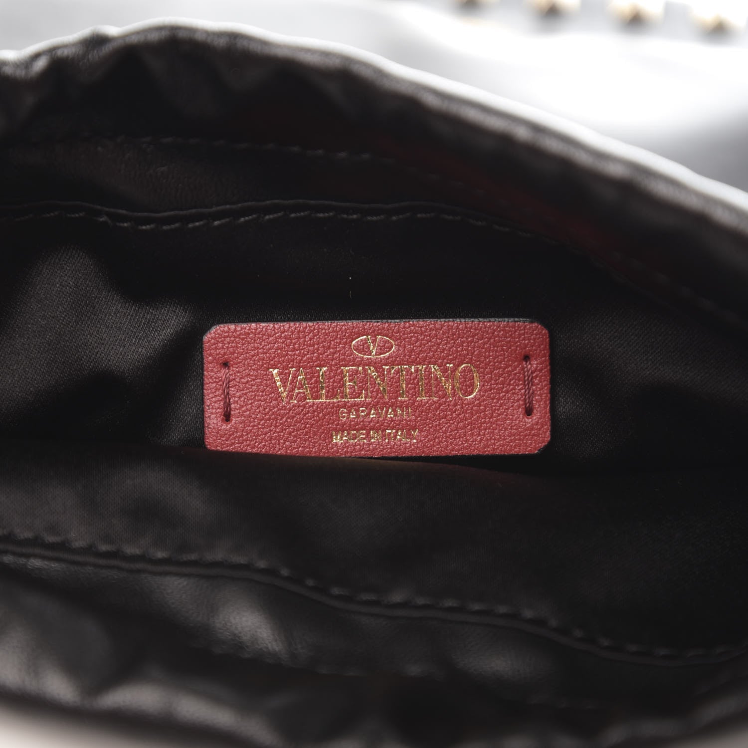 Valentino Garavani Calfskin Rockstud Drawstring Pouch Black 6 of 6
