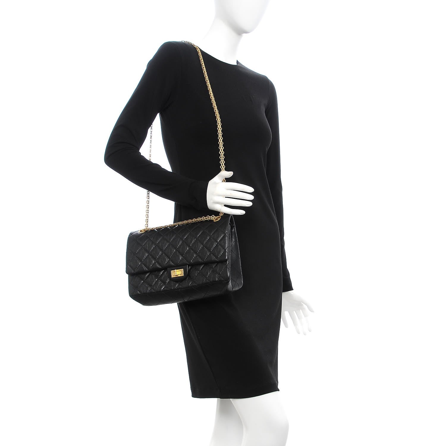 Chanel Aged Calfskin Quilted 2.55 Reissue 226 Flap Black 2 of 9