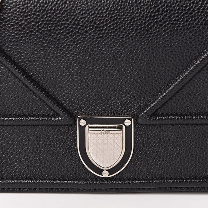 Christian Dior Grained Calfskin Diorama Wallet on Chain Pouch Black 10 of 10