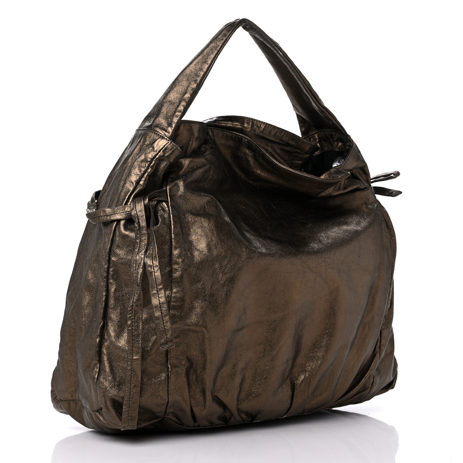 Gucci Metallic Calfskin Medium Hysteria Hobo Brown 3 of 12