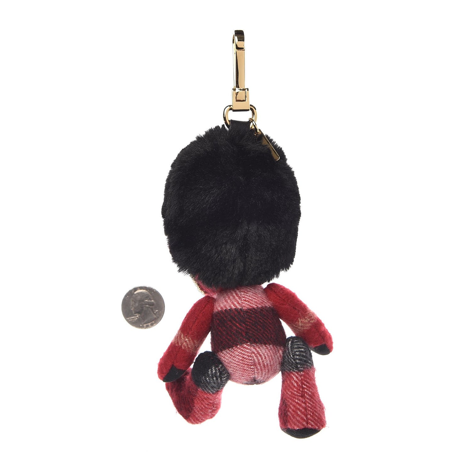 Cashmere Check Busby Thomas Bear Keychain Charm Parade Red