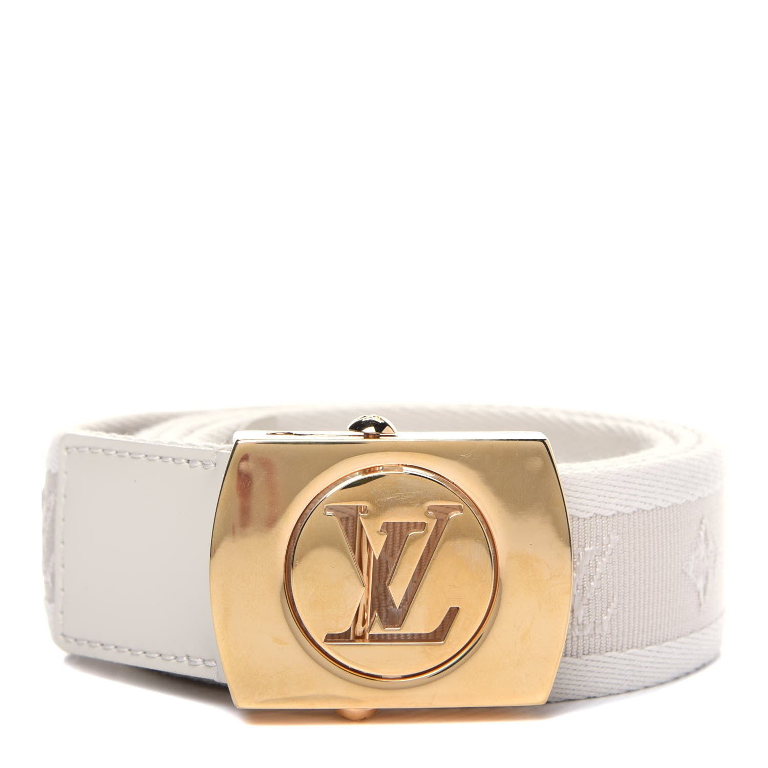 Louis Vuitton Canvas Monogram LV Cut Belt 90 36 White 1 of 11