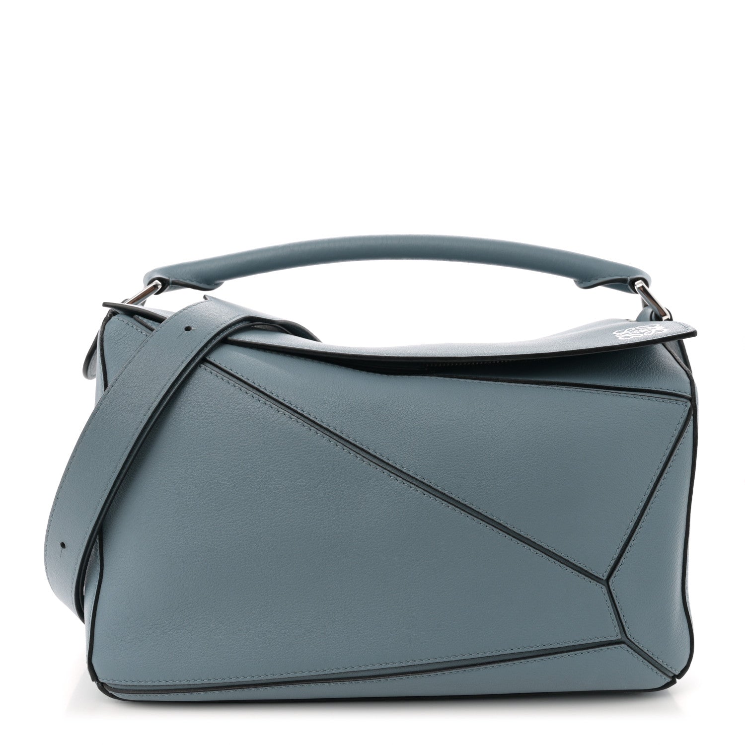 Loewe Calfskin Medium Puzzle Bag Stone Blue 1 of 11