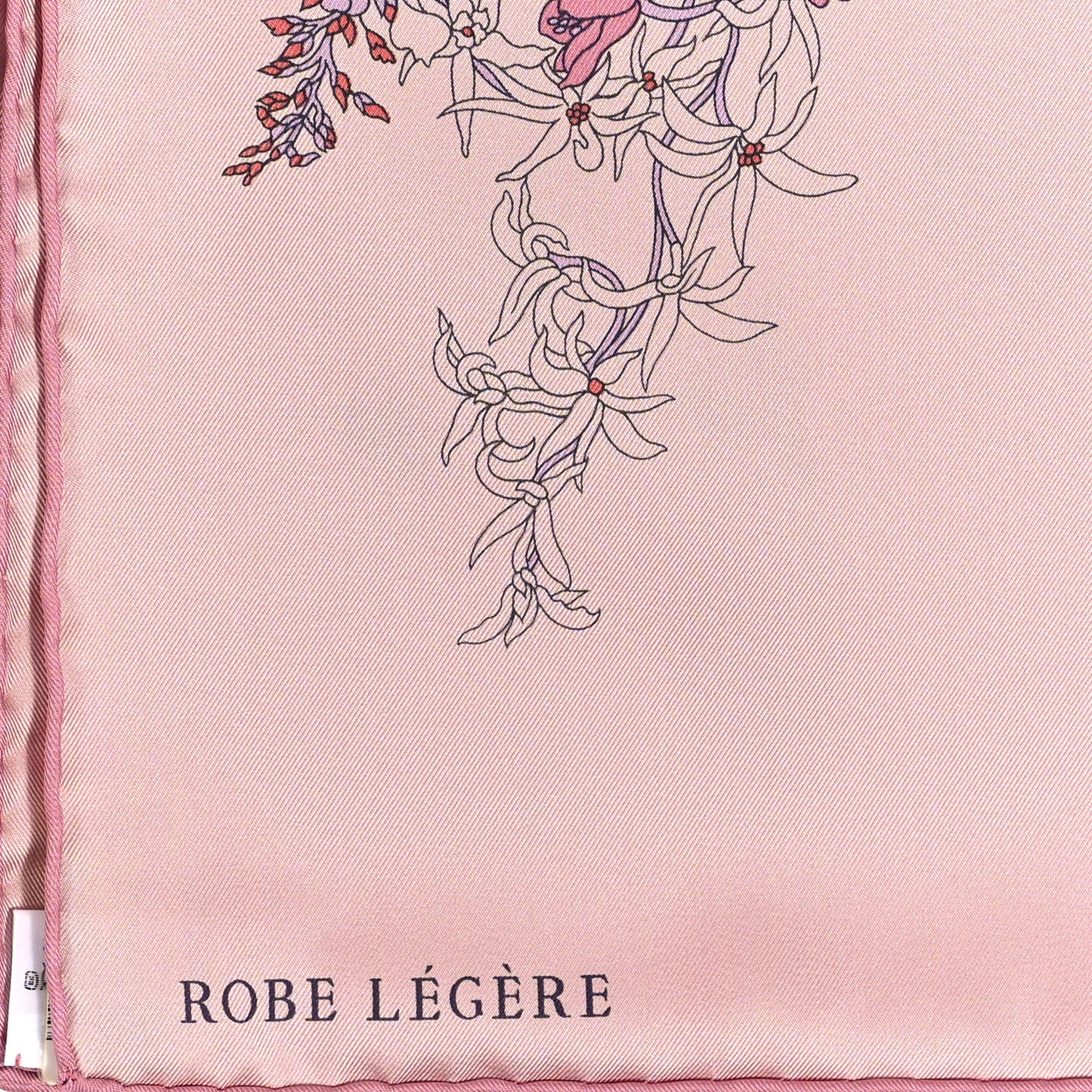 Silk Twill Robe Legere Scarf 90 Rose Hortensia Bleu
