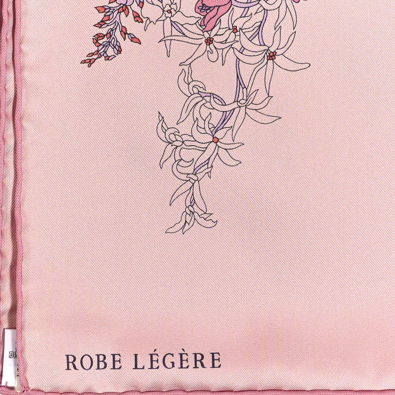 Hermes Silk Twill Robe Legere Scarf 90 Rose Hortensia Bleu 4 of 4