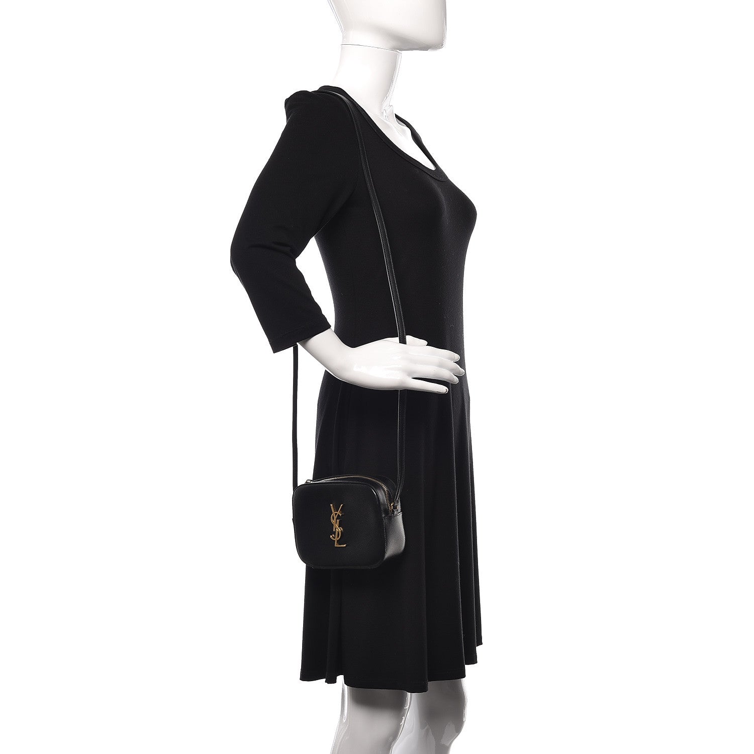 Saint Laurent Grain De Poudre Small Classic Monogram Camera Bag Black 2 of 9