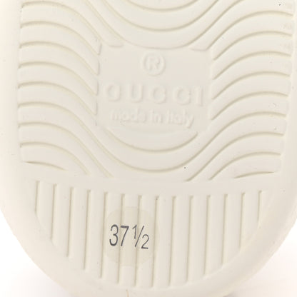 Gucci Calfskin Interlocking G Perforated Womens Ace Sneakers 37.5 White Grey Sky 7 of 10