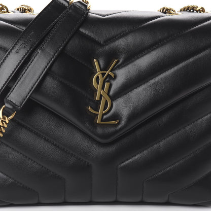Saint Laurent Calfskin Y Quilted Monogram Small Loulou Chain Satchel Black 6 of 8