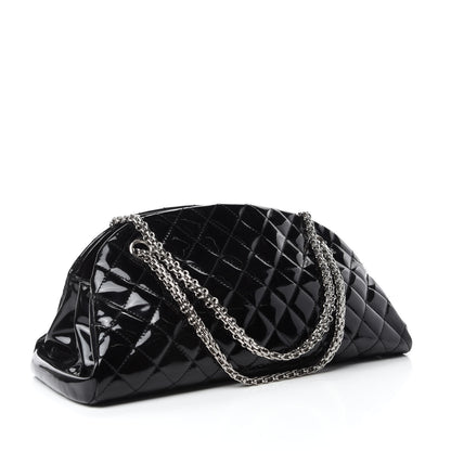 Chanel Patent Quilted Medium Just Mademoiselle Bowling Bag Black 3 of 10