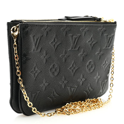 Louis Vuitton Empreinte Double Zip Pochette Black 2 of 9